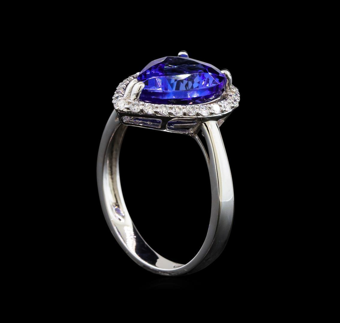 14KT White Gold 3.76 ctw Tanzanite and Diamond Ring