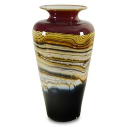 "Small Ruby Traditional Urn" Hand-Blown Glass Sculpture, Hand Signed by GartnerB