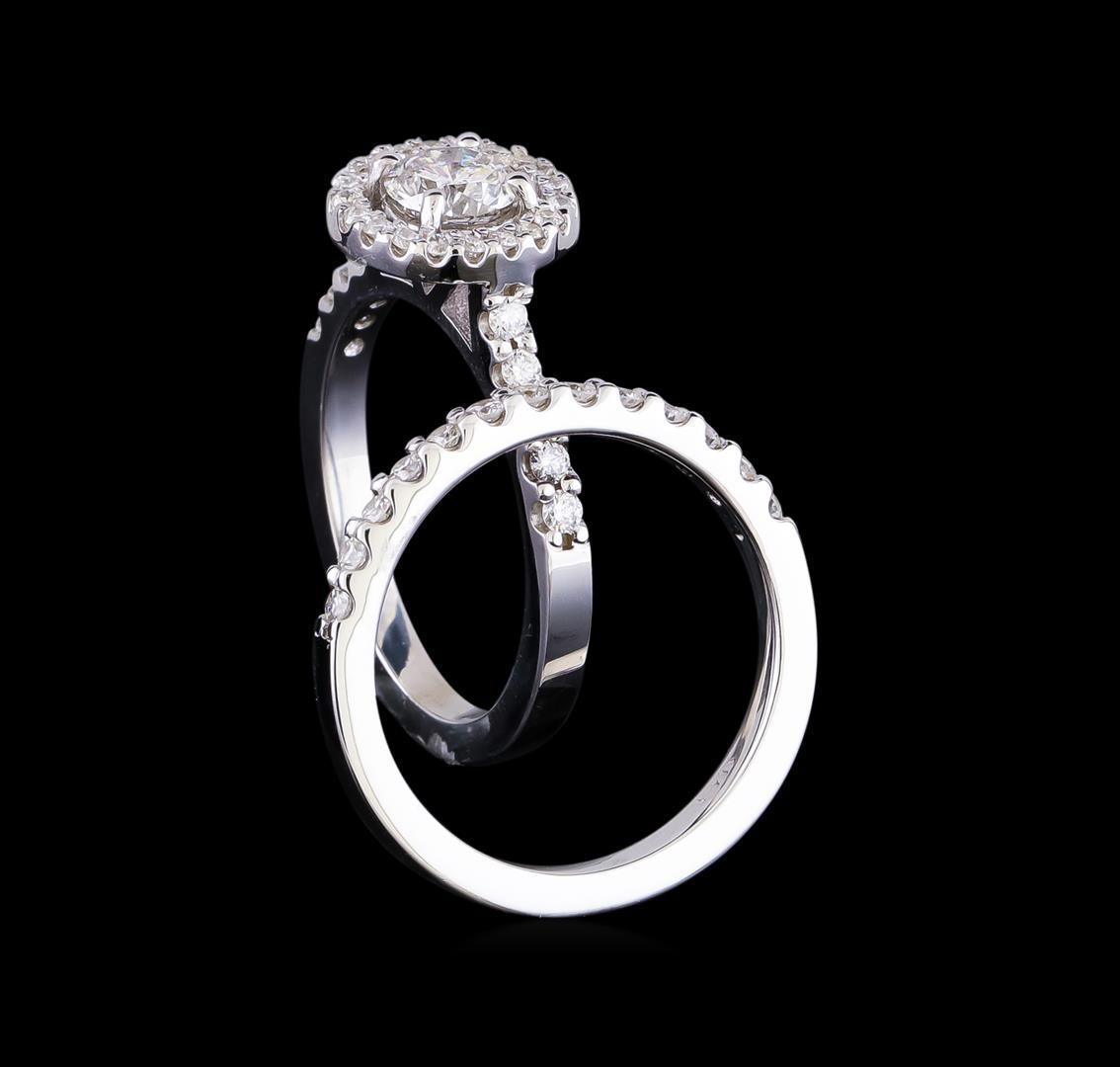 1.23 ctw Diamond Wedding Ring Set - 14KT White Gold