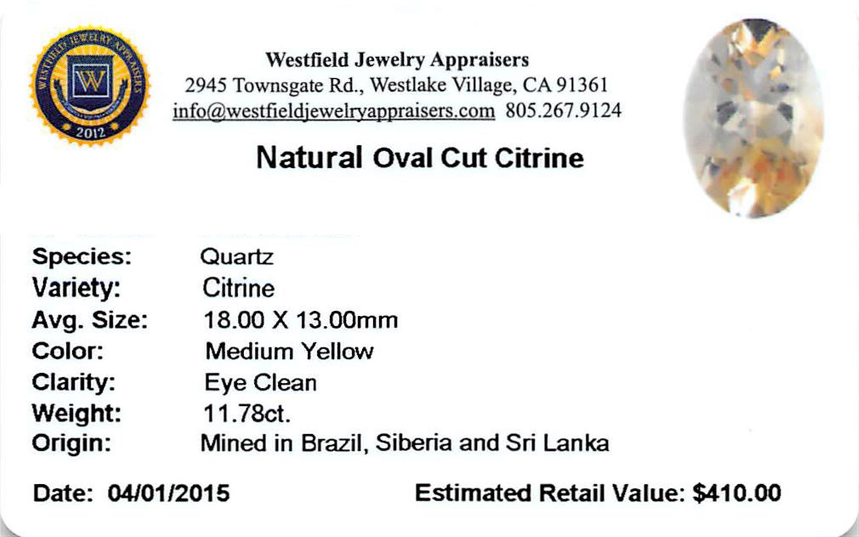 11.78 ctw Oval Citrine Quartz Parcel