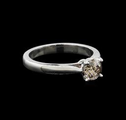 14KT White Gold 0.70 ctw Round Cut Fancy Brown Diamond Solitaire Ring