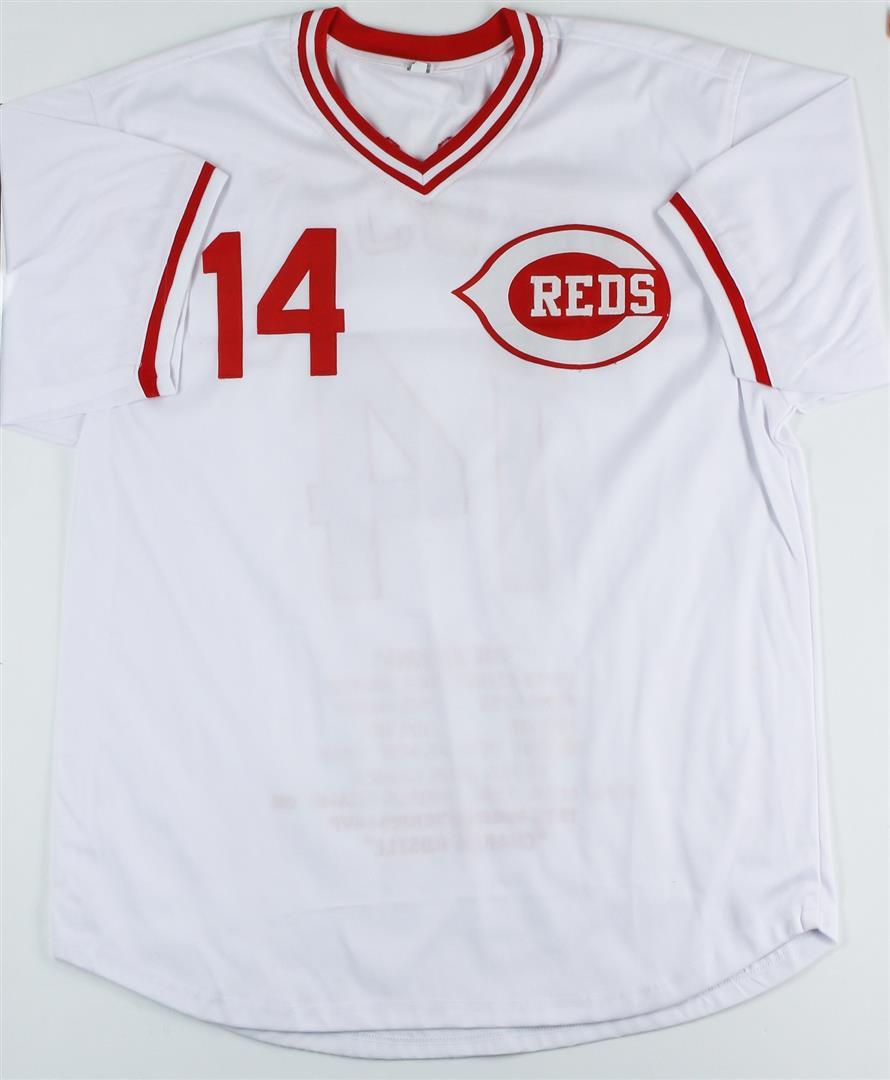 Cincinnati Reds Pete Rose Autographed Jersey With Stats