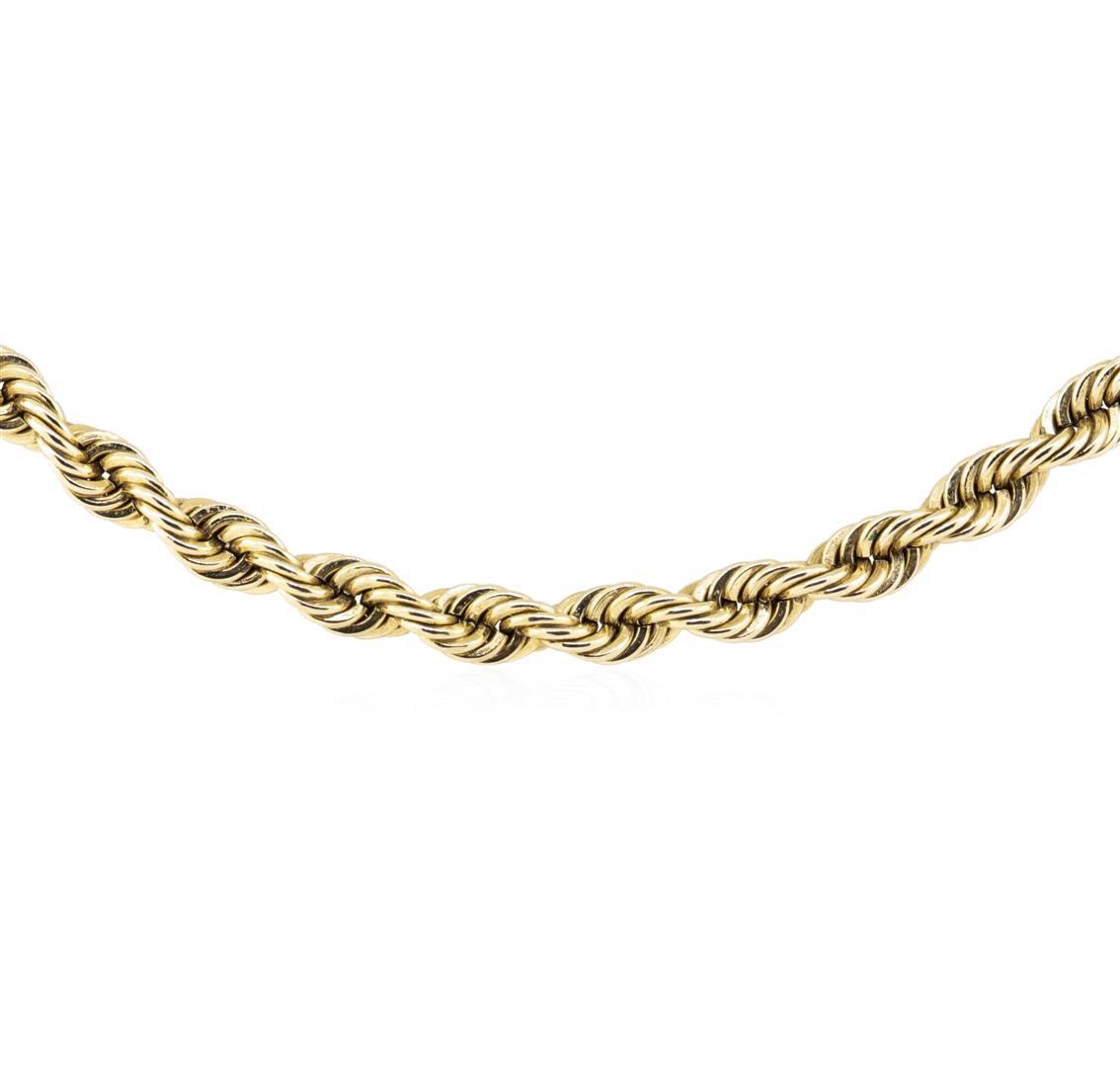 Twenty Four Inch Rope Chain - 14KT Yellow Gold