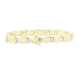 0.65 ctw Diamond Men's Nugget-Style Bracelet - 10KT Yellow Gold