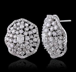 14KT White Gold 4.43 ctw Diamond Earrings