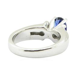 1.28 ctw Oval Brilliant Blue Sapphire And Diamond Ring - Platinum