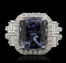 18KT White Gold 4.68 ctw Tanzanite and Diamond Ring