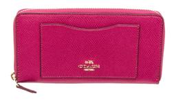 Coach Pink Leather Long Zippy Wallet