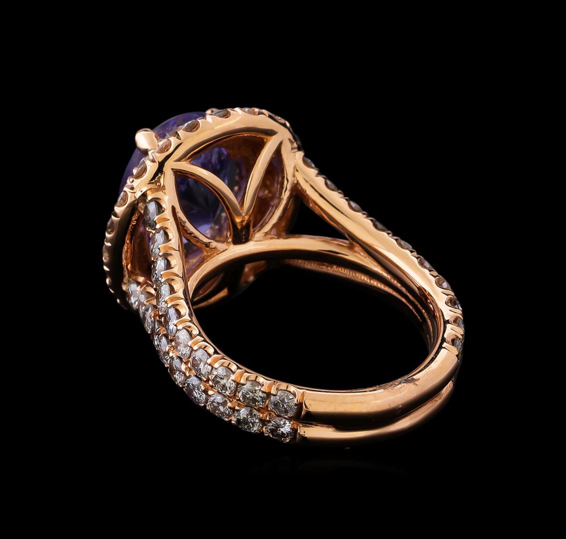 4.30 ctw Tanzanite and Diamond Ring - 14KT Rose Gold