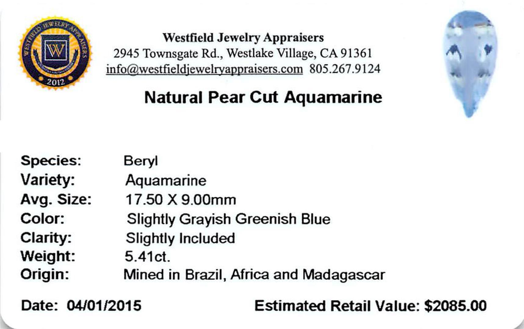 5.41 ctw Pear Aquamarine Parcel