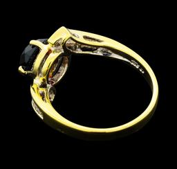 1.40 ctw Black and White Diamond Ring - 14KT Yellow Gold