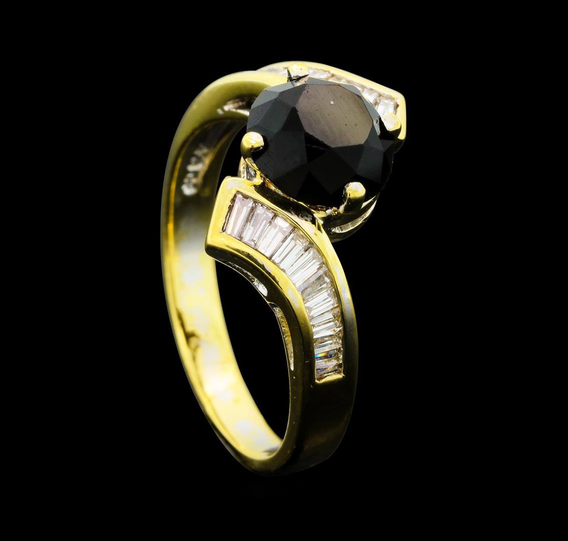 1.40 ctw Black and White Diamond Ring - 14KT Yellow Gold