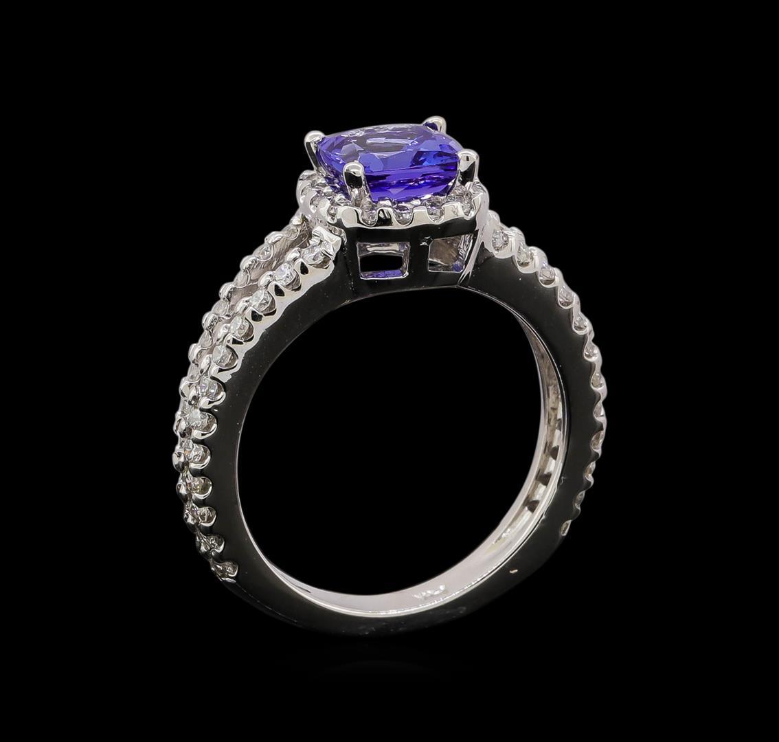 14KT White Gold 1.47 ctw Tanzanite and Diamond Ring