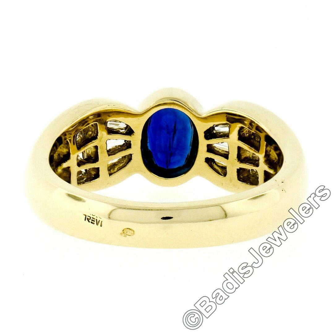 Trevi 18kt Yellow Gold 1.90 ctw Oval Sapphire & Baguette Diamond Ring