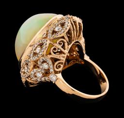 22.36 ctw Opal and Diamond Ring - 14KT Rose Gold