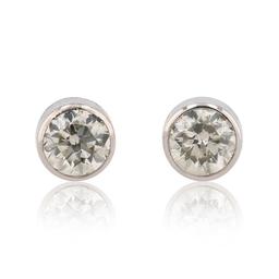1.06 ctw SI2 Diamond 14K White Gold Earrings
