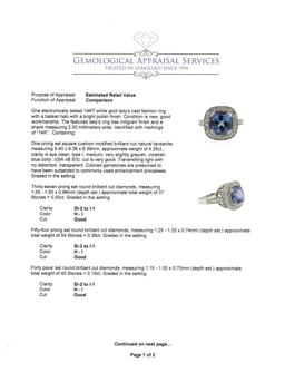 4.26 ctw Tanzanite and Diamond Ring - 14KT White Gold