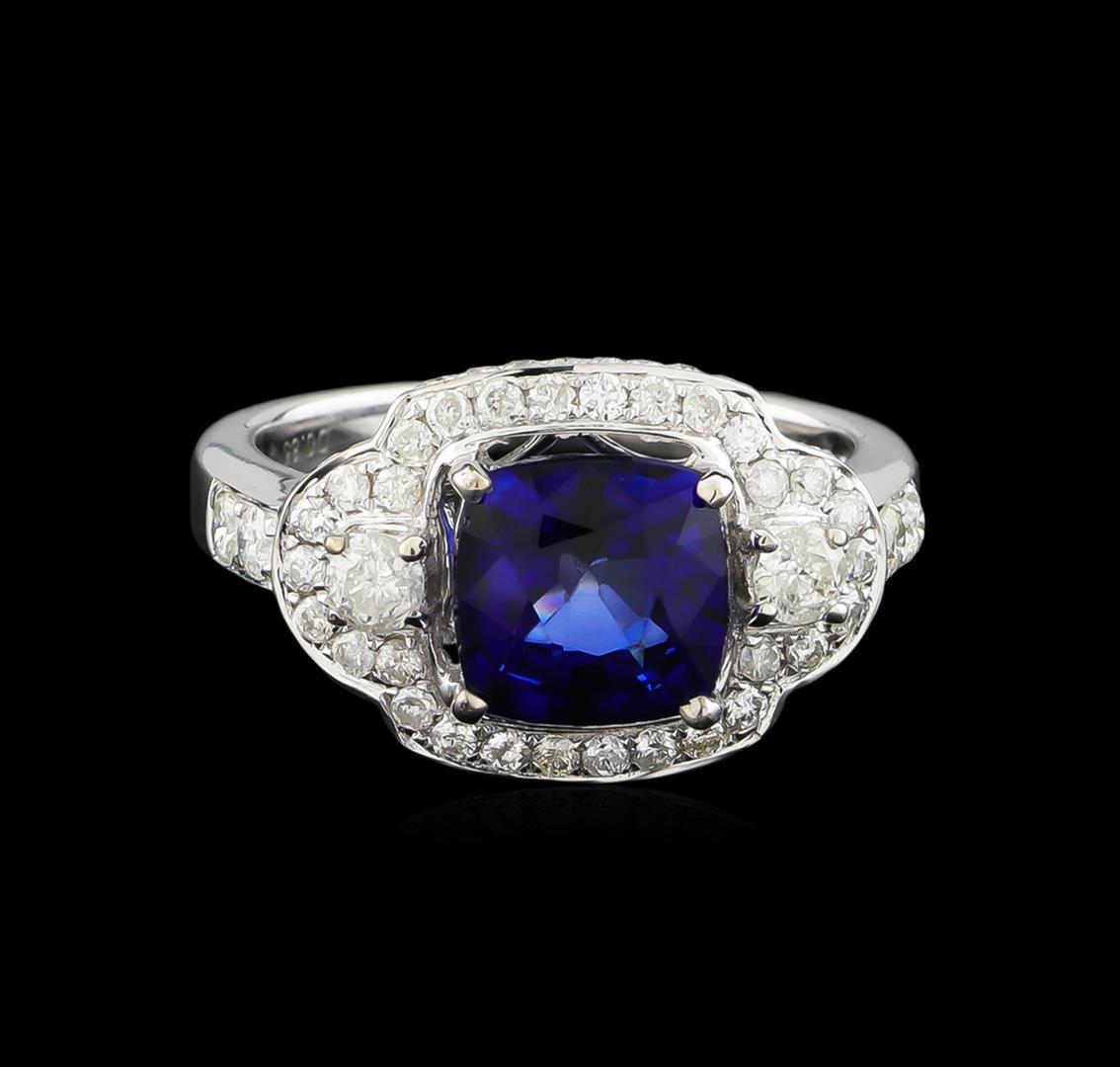 14KT White Gold 2.58 ctw Sapphire and Diamond Ring