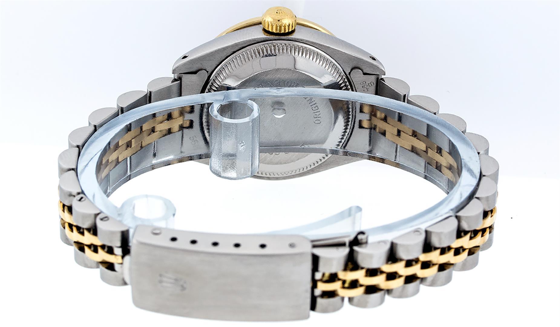 Rolex Ladies 2 Tone Silver Diamond & Ruby Datejust Wristwatch