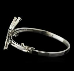 0.95 ctw Diamond Bangle Bracelet - 14KT White Gold