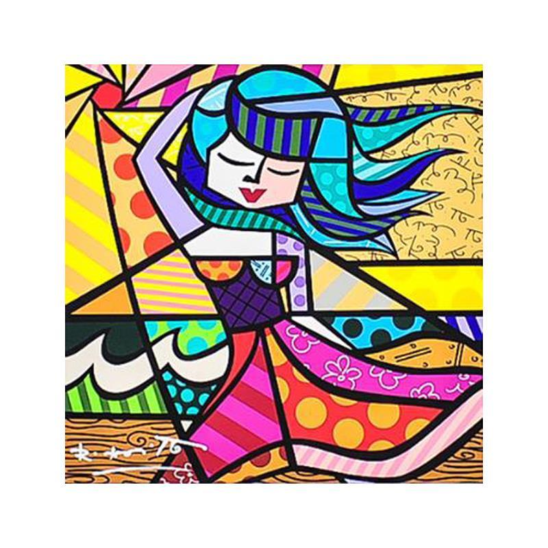 Romero Britto "New Summer" Hand Signed Giclee on Canvas; Authenticated