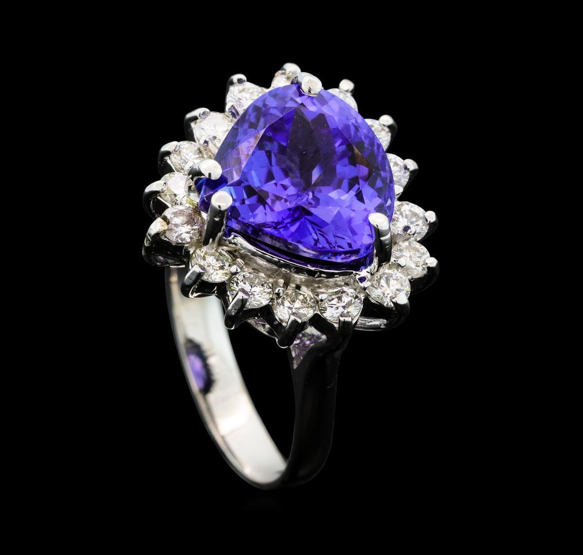 5.25 ctw Tanzanite And Diamond Ring - 14KT White Gold