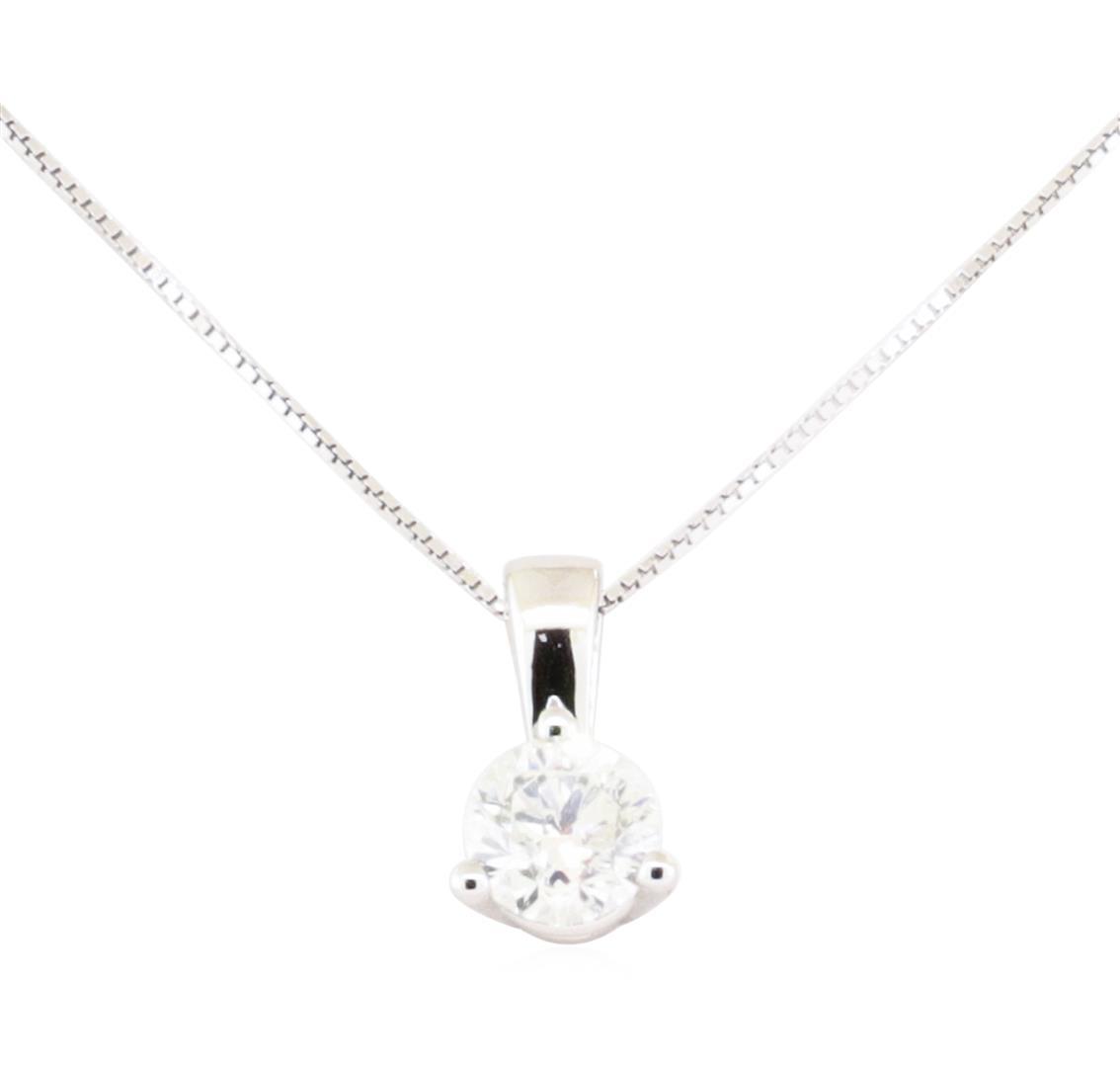 0.70 ctw Diamond Pendant And Chain - 14KT White Gold