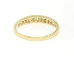 14k Solid Gold 0.28 ctw 10 Round Brilliant Cut Channel Diamond Ladies Band Ring