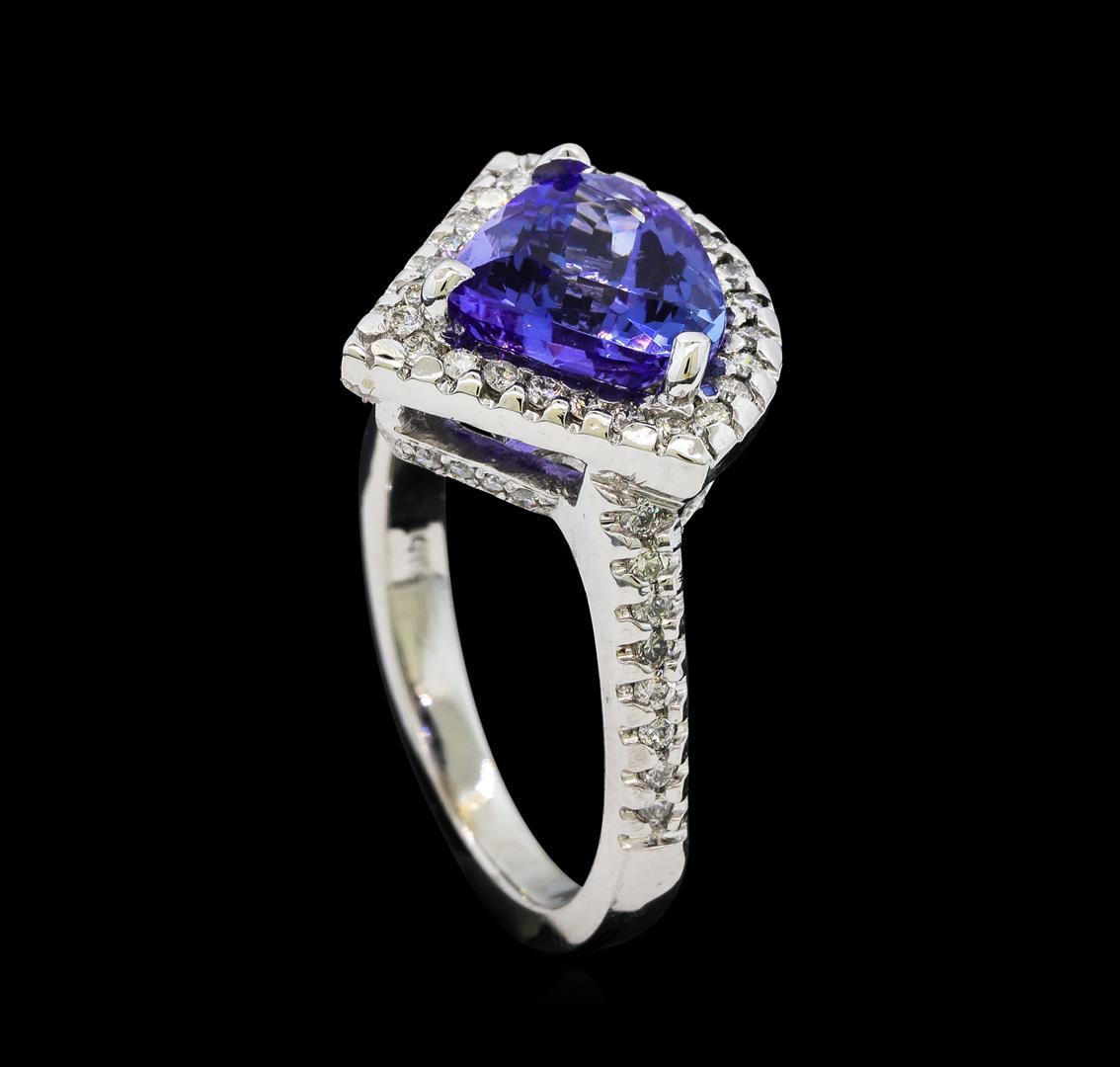 2.78 ctw Tanzanite and Diamond Ring - 14KT White Gold