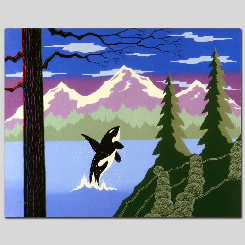 "Orca" Limited Edition Giclee on Canvas by Larissa Holt, Numbered and Signed. Th