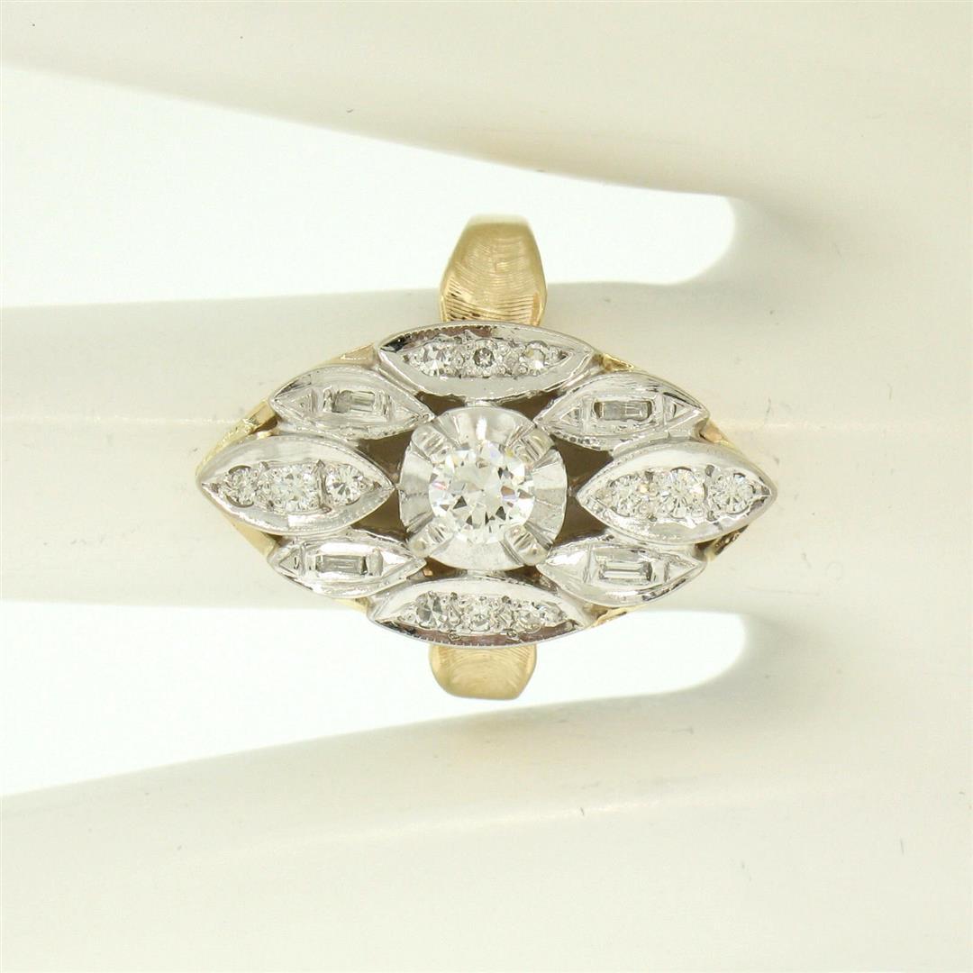 14k Two Tone Gold .55 ctw European Diamond Solitaire Ring