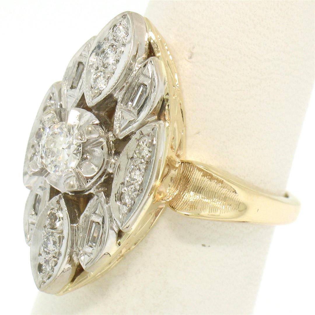 14k Two Tone Gold .55 ctw European Diamond Solitaire Ring