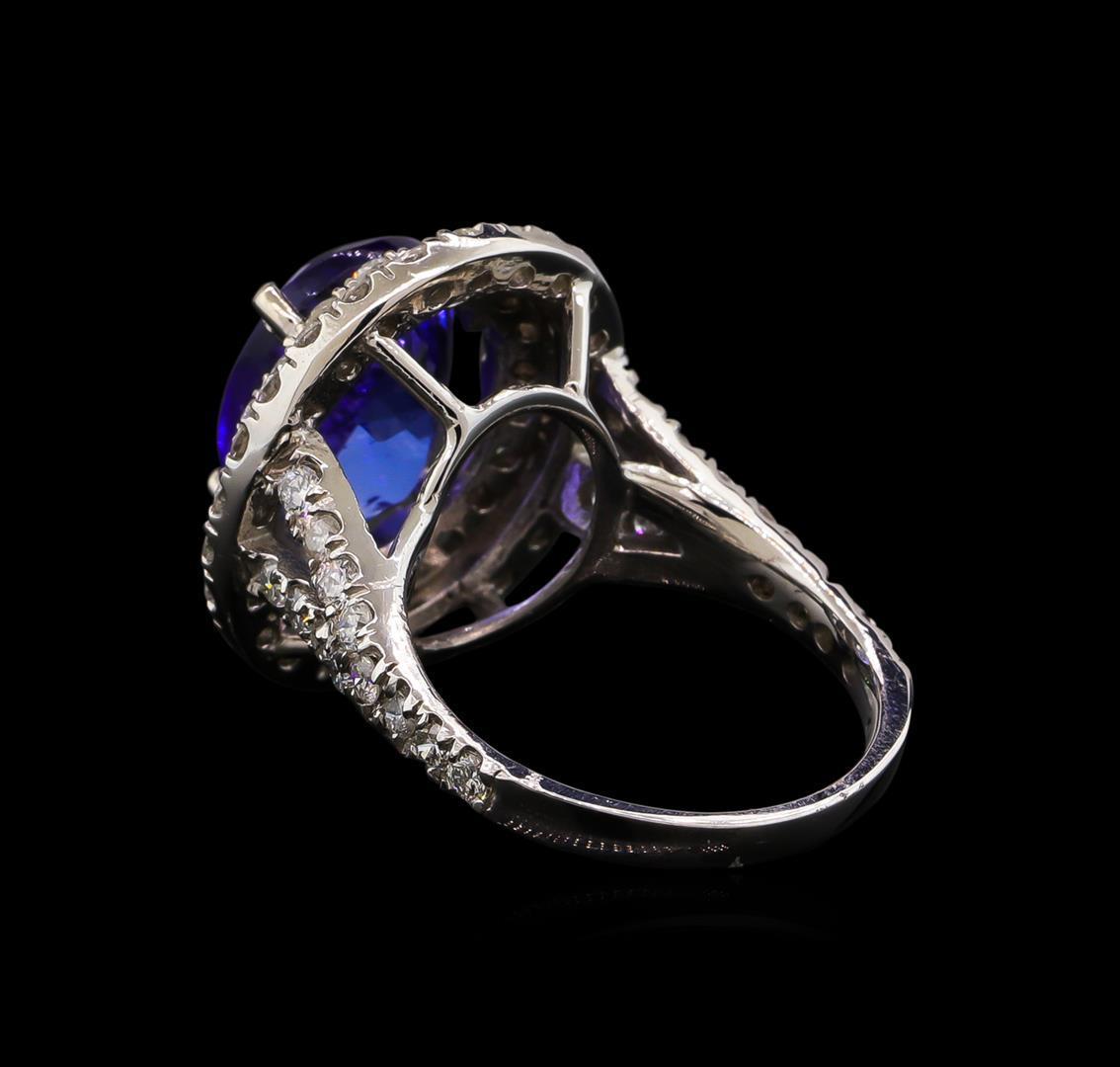 14KT White Gold 5.56 ctw Tanzanite and Diamond Ring