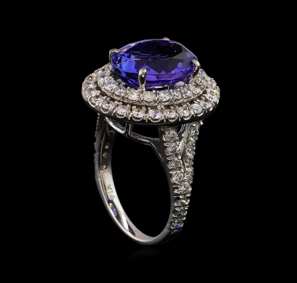 14KT White Gold 5.56 ctw Tanzanite and Diamond Ring