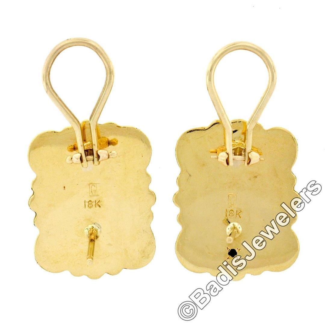 Scott Gauthier 18kt Yellow Gold Rectangular Banded Agate Earrings