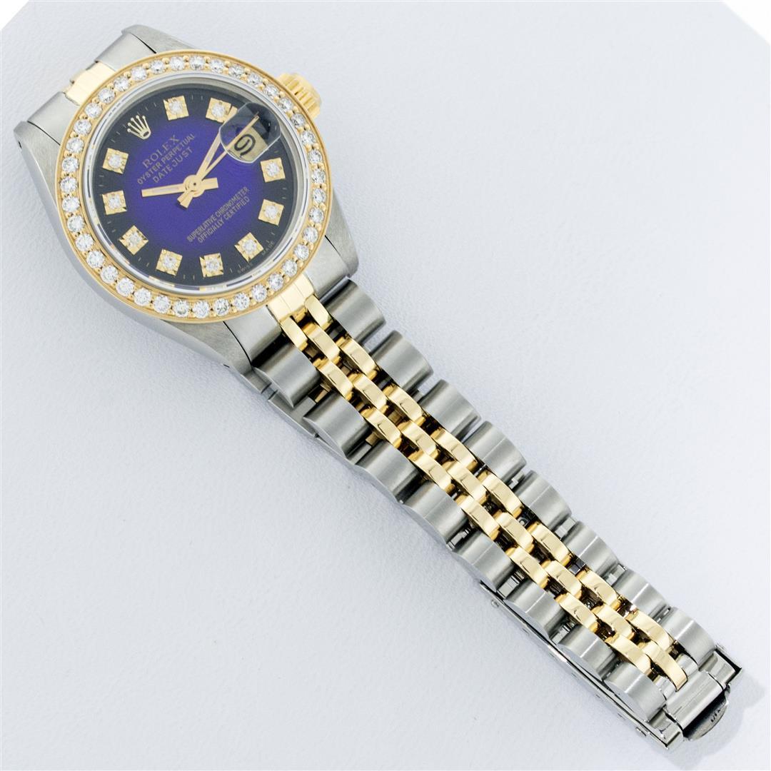 Rolex Ladies 2 Tone Blue Vignette VS Diamond Datejust Wristwatch