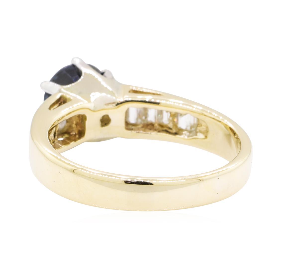 1.55 ctw Sapphire and Diamond Ring - 14KT Yellow and White Gold
