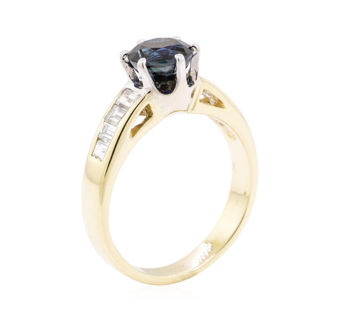1.55 ctw Sapphire and Diamond Ring - 14KT Yellow and White Gold
