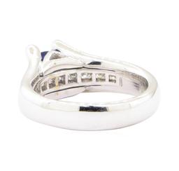 1.28 ctw Sapphire And Diamond Ring - 14KT White Gold