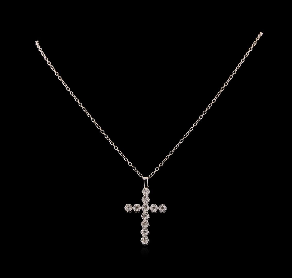 1.03 ctw Diamond Pendant With Chain - 14KT White Gold