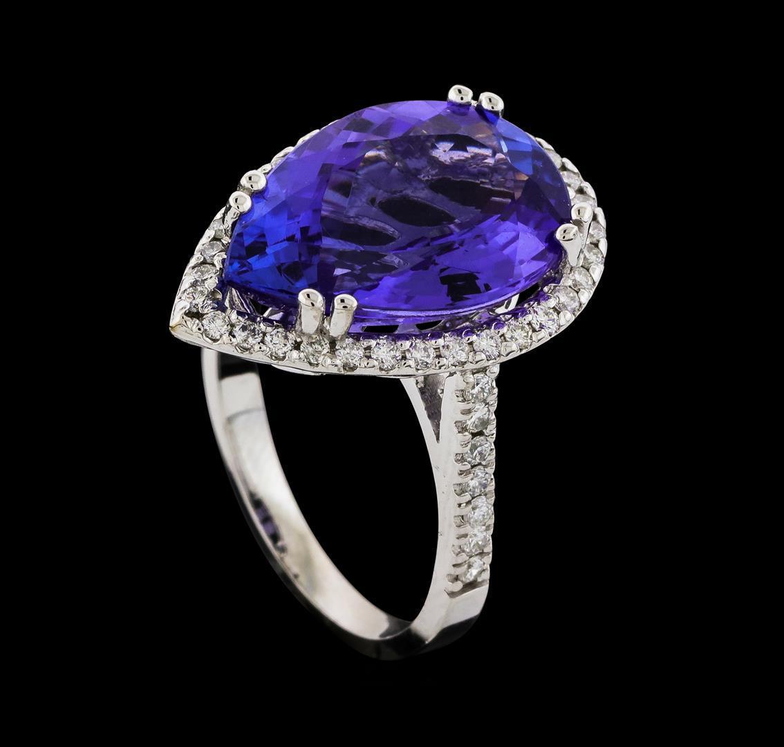 GIA Cert 8.25 ctw Tanzanite and Diamond Ring - 14KT White Gold