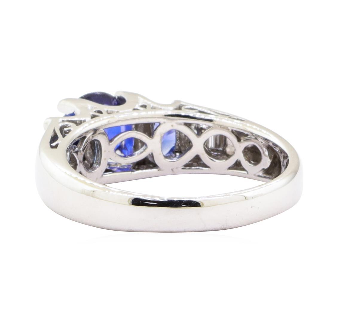 1.84 ctw Sapphire and Diamond Ring - 18KT White Gold