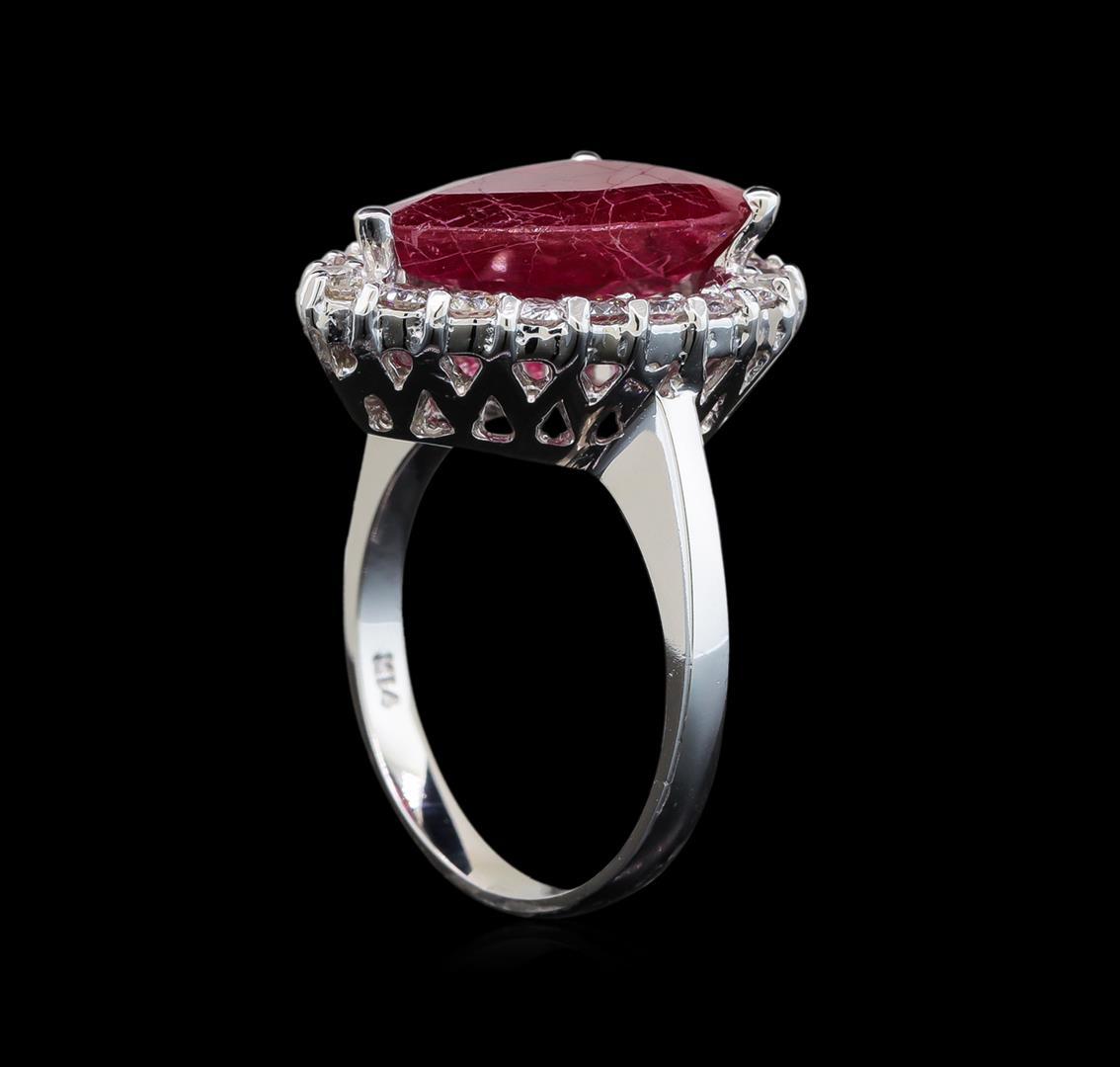 14KT White Gold 5.88 ctw Ruby and Diamond Ring