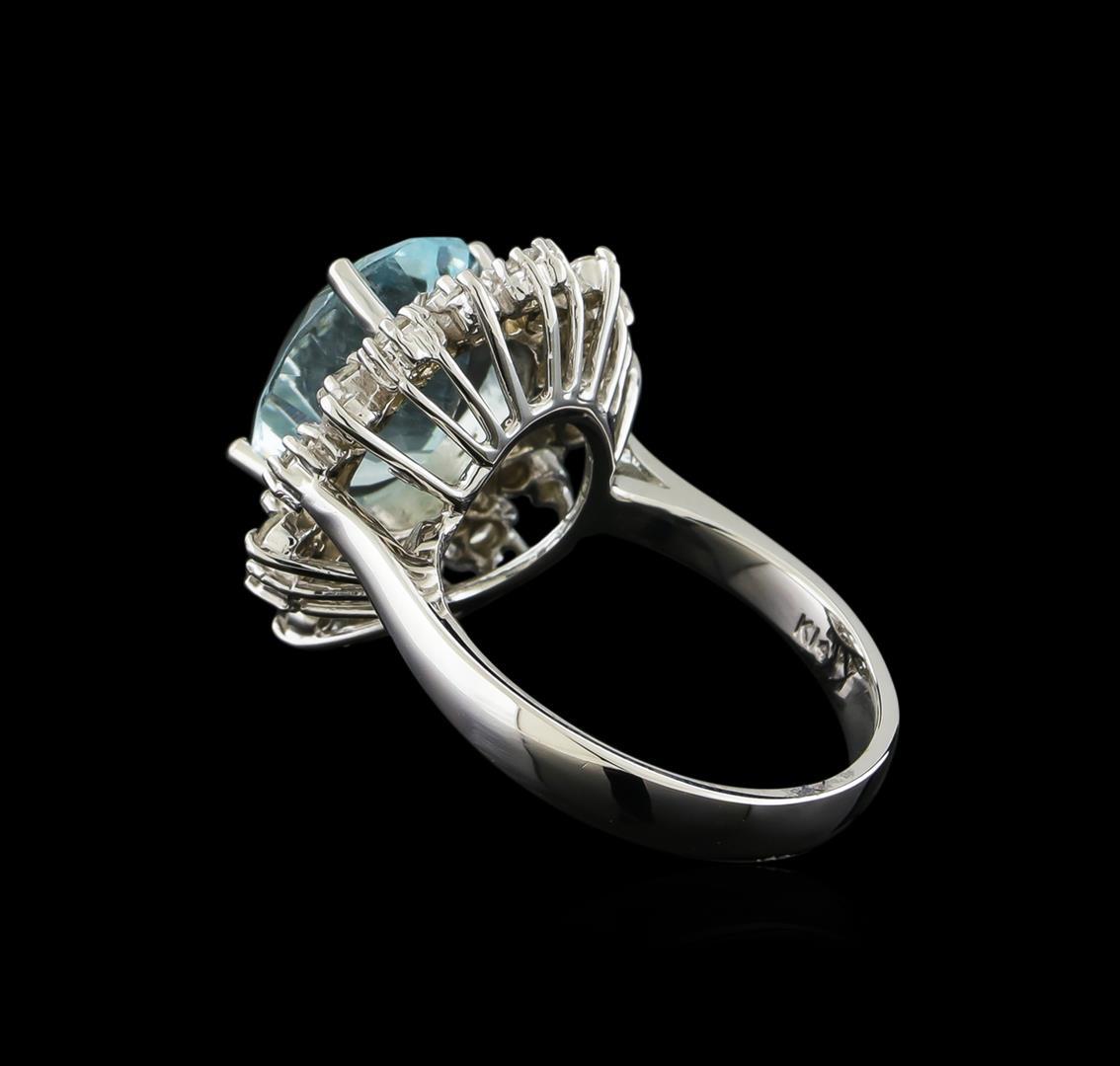 4.3 ctw Aquamarine and Diamond Ring - 14KT White Gold