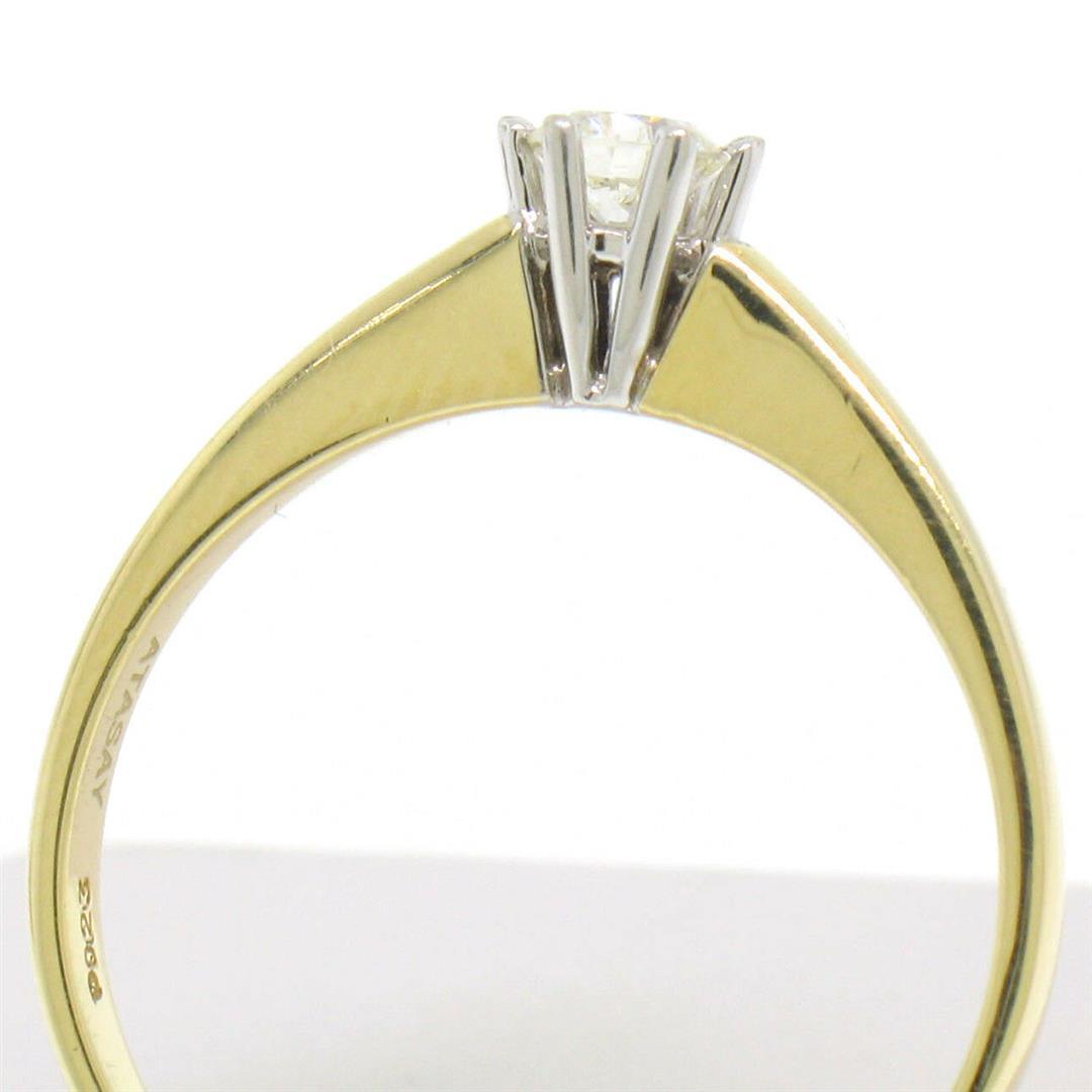 Atasay 18kt Yellow and White Gold Round Diamond Solitaire Engagement Ring