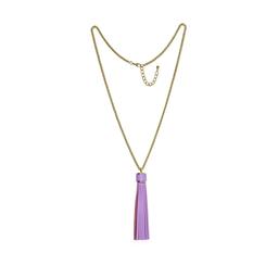 Leather Tassel Chain Necklace - Gold Plated