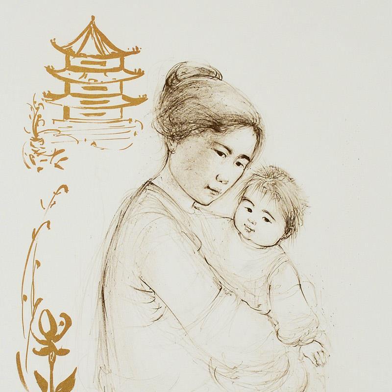 "Lei Jeigiong and her Baby in the Garden of Yun-Tai" Limited Edition Lithograph