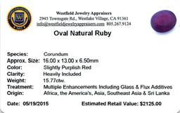 15.77 ctw Oval Ruby Parcel