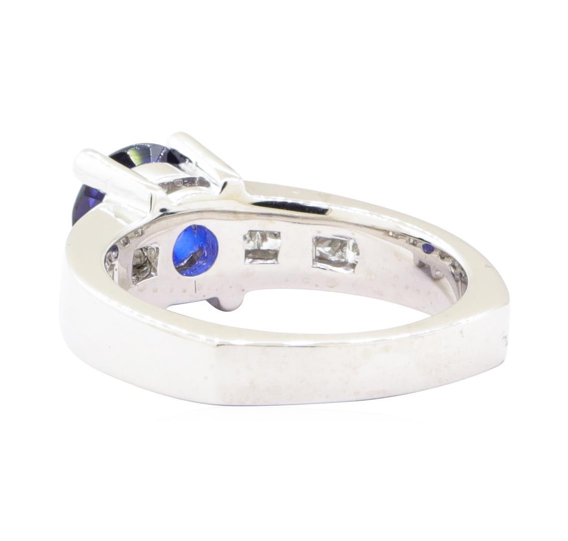 1.93 ctw Sapphire And Diamond Ring - 14KT White Gold