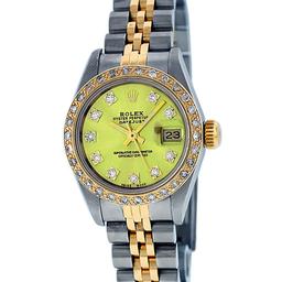 Rolex Ladies 2 Tone Yellow VS Diamond Oyster Perpetual Datejust Wristwatch